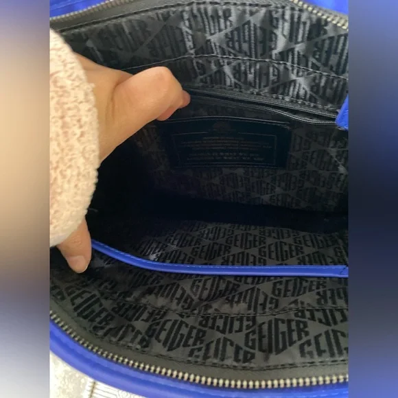 Kurt Geiger London Recycled Square Shopper Tote Blue Quilted Nylon Large Eagle - Picture 11 of 13